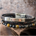 Personalised Leather Beaded ID Bracelet